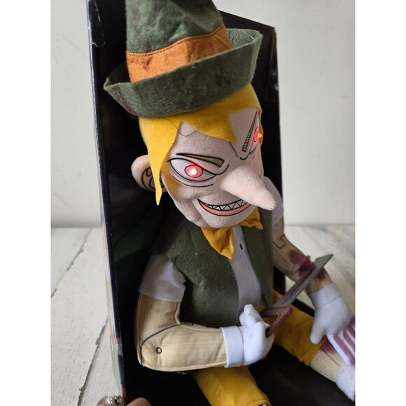 Vintage spirit sawin' wood doll animated light up Halloween animatronic prop uni - Picture 3 of 7